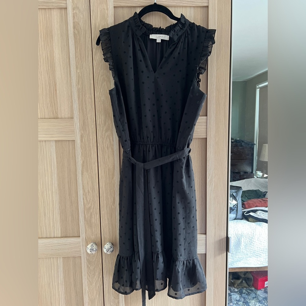 Loft Black Polka Dot Dress